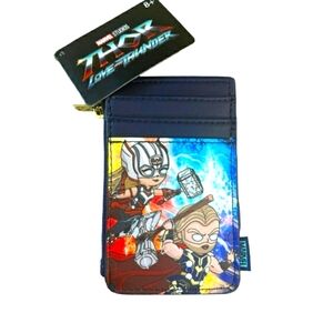 Marvel THOR Love & Thunder Loungefly Chibi Card Holder Wallet NWT